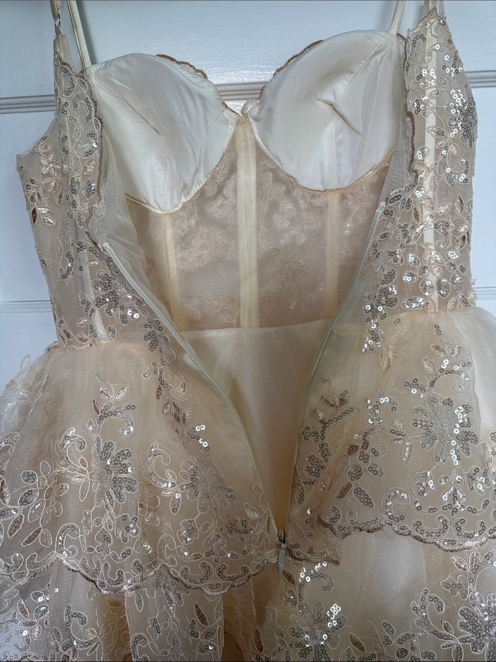 Gallery lace and sequin Bridal Dress in Champagne Coquette Fairy - Picture 8 of 11